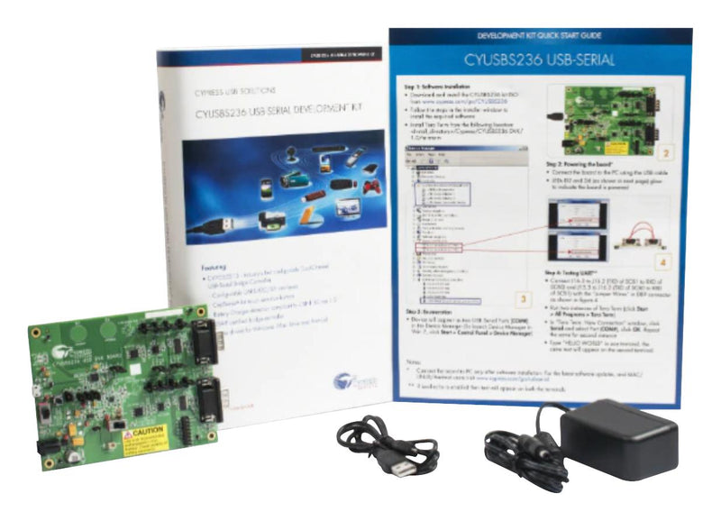 INFINEON CYUSBS236 DEV KIT, USB TO I2C/SPI/UART, 2-CHANNEL