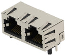 TE CONNECTIVITY 2501552-1 Modular Connector, RJ45 Jack, 1 x 2 (Ganged), 8P8C, Cat5, Through Hole Mount