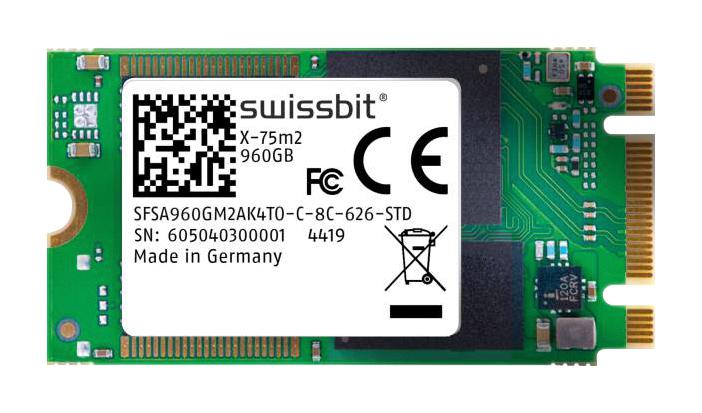 SWISSBIT SFSA320GM2AK2TB-I-XC-21K-STD SSD, Internal, M.2 2242, SATA 6 Gb/s (SATA III), 320 GB, 3D TLC NAND