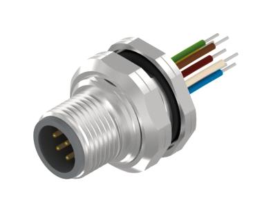 AMPHENOL CONEC 43-01090 Sensor Cable, A Coded, M12 Plug, Free End, 5 Positions, 500 mm, 19.7 "