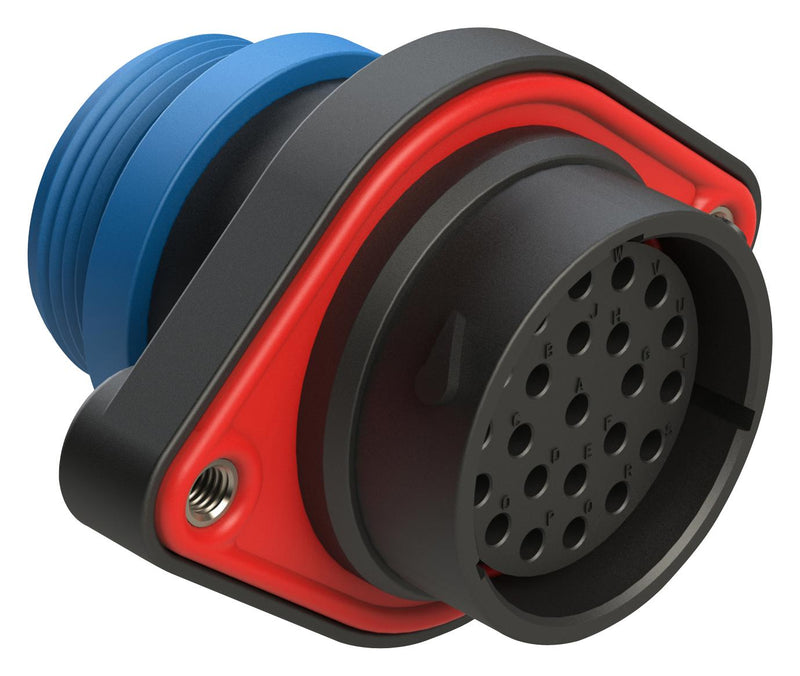 AMPHENOL SINE/TUCHEL AHDP02-24-23SR-STA 23 POSITION PANEL MOUNT RECEPTACLE, SOCKET, SHELL SIZE 24, REDUCED DIAMETER SEAL (BLUE), SMALL THREAD ADAPTER 86AK2743