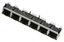 AMPHENOL COMMUNICATIONS SOLUTIONS RJHSE538106 Modular Connector, RJ45 Jack, 1 x 6 (Ganged), 8P8C, Through Hole Mount
