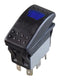 MULTICOMP PRO MPX5-211ENN-GABA-4RN-S Rocker Switch, 250VAC LED, P67, On-Off, DPST-NO, Illuminated, Panel, Snap-In, Black