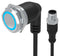 EAO 82-665G.1124 Vandal Resistant Switch, Ring Illuminated, 24V LED, 82 Series, 22 mm, SPDT, Momentary