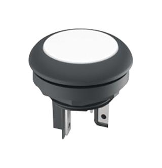 RAFI 1.15.210.101/2201 Industrial Pushbutton Switch, LUMOTAST 16 Series, 16.2 mm, SPST-NO, Momentary, Round, White
