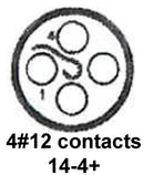 CINCH CONNECTIVITY SOLUTIONS BACC63CB14-4P6H Circular Connector, BACC Series, MIL-DTL-26500 Series, Straight Plug, 4 Contacts