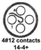 CINCH CONNECTIVITY SOLUTIONS BACC63CB14-4P6 Circular Connector, BACC Series, MIL-DTL-26500 Series, Straight Plug, 4 Contacts, Crimp Pin