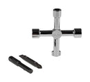 MULTICOMP PRO MP015197 Cross Key Wrench Set, 4 Way Universal Key Wrench, 1/4" Hex Shank Double End Bit, 1/4" Hex Adapter