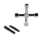 MULTICOMP PRO MP015197 Cross Key Wrench Set, 4 Way Universal Key Wrench, 1/4" Hex Shank Double End Bit, 1/4" Hex Adapter