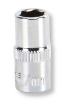 MULTICOMP PRO MP14-CRV07 Socket, Hex, 7mm, 1/4" Drive Size, Chrome Vanadium, DIN3120