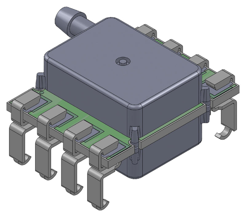 AMPHENOL ALL SENSORS ELVH-015A-HRNJ-I-N3A4 Pressure Sensor, 15 psi, I2C Digital, Absolute, 3.3 VDC, Single Radial Barbed, 3.1 mA