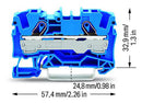 WAGO 2006-1204 DIN Rail Mount Terminal Block, Blue, 2 Ways, 20 AWG, 8 AWG, 6 mm&sup2;, Clamp, 41 A
