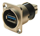 MULTICOMP PRO MP-CP30106 USB Adapter, USB Type A Receptacle, USB Type B Receptacle, USB 3.0, MP XLR FEED THROUGH USB
