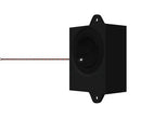 PUI AUDIO ASE04508MR-LW150-WP-R Speaker, 420 Hz to 20 kHz, 8 ohm, 2.5 W, 80 dBA, Round with Rectangular Frame, Panel Mount