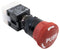 E-SWITCH E100-R22-N10R Emergency Stop Switch, Non-Illuminated, Red, DPST-NC, Pushlock Turn Reset, Solder Lug, 3 A, 125 V