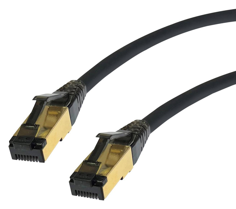 VIDEK 2998-1.5BK Ethernet Cable, LSZH, Cat8, RJ45 Plug to RJ45 Plug, SFTP (Screened Foiled Twisted Pair), Black