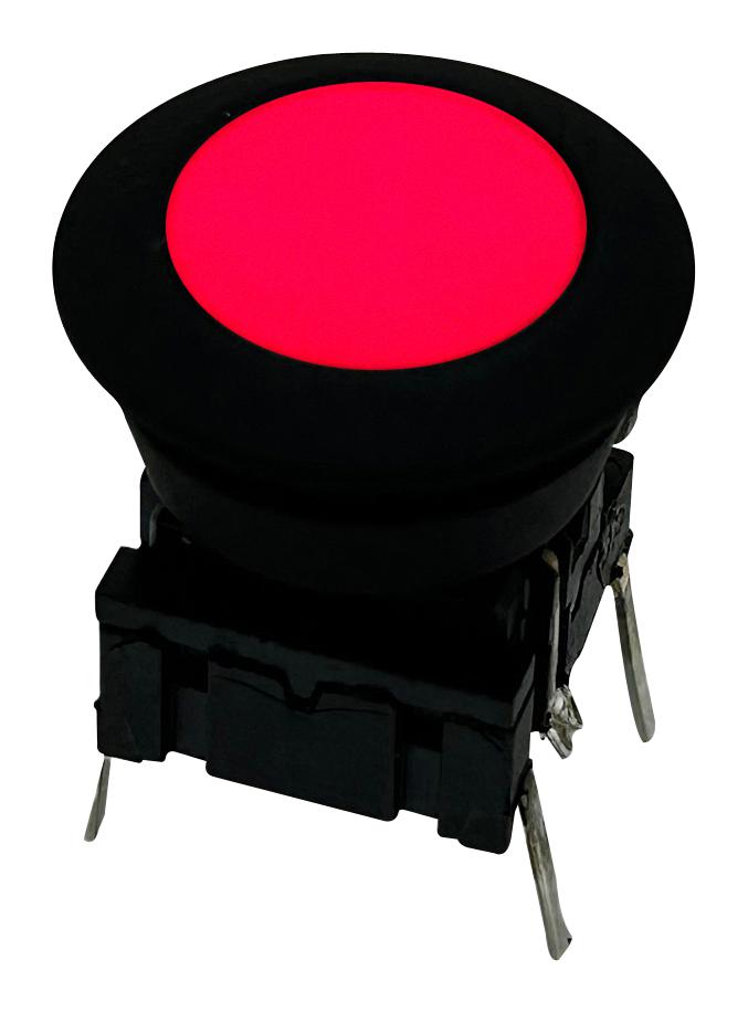 MEC 5GTH93582+10AQS16+AQW0916 Tactile Switch, Red LED, Multimec 5G Series, Top Actuated, Through Hole, Round Button, 3.5 N
