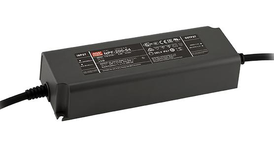 MEAN WELL NPF-200-24 LED Driver, LED Lighting, 199.2 W, 24 VDC, 8.3 A, Constant Current, Constant Voltage, 100 V