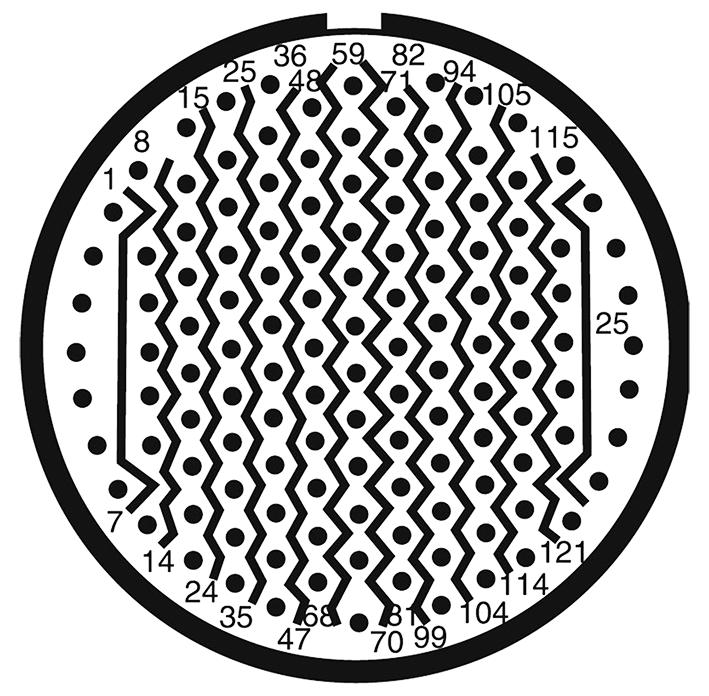 AMPHENOL AEROSPACE D38999/26JH35PN-LC Circular Connector, MIL-DTL-38999 Series III, DS38999/26 Series, Straight Plug, 100 Contacts