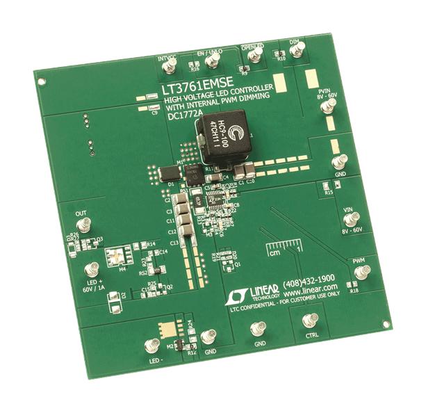 ANALOG DEVICES DC1772A Demonstration Board, LT3761EMSE, Analogue, PWM, 8 to 60V in, 60V/1A Out