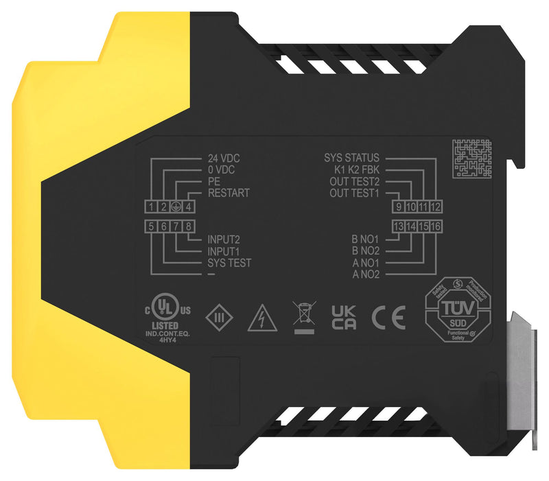 TE CONNECTIVITY SRS MULTI Safety Relay, 24 VDC, DPST-NO, SRS Series, DIN Rail, 6 A, Screw Clamp