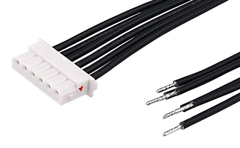 MOLEX 226431-1064 Cable Assembly, Mini-SPOX Receptacle to Free End, 6 Ways, 2.5 mm, 1 Row, 600 mm, 23.6 "