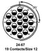 AMPHENOL INDUSTRIAL CS3102A24-67P Circular Connector, CS Series, MIL-DTL-5015 Series, Box Mount Receptacle, 19 Contacts, Solder Pin