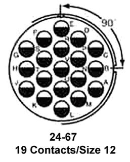 AMPHENOL INDUSTRIAL CS3102A24-67P Circular Connector, CS Series, MIL-DTL-5015 Series, Box Mount Receptacle, 19 Contacts, Solder Pin
