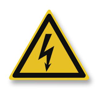 BRADY 223307 Safety Sign, Hazard, Electrical Danger (Symbol), PET(Polyester), 43 mm, 50 mm, Black on Yellow