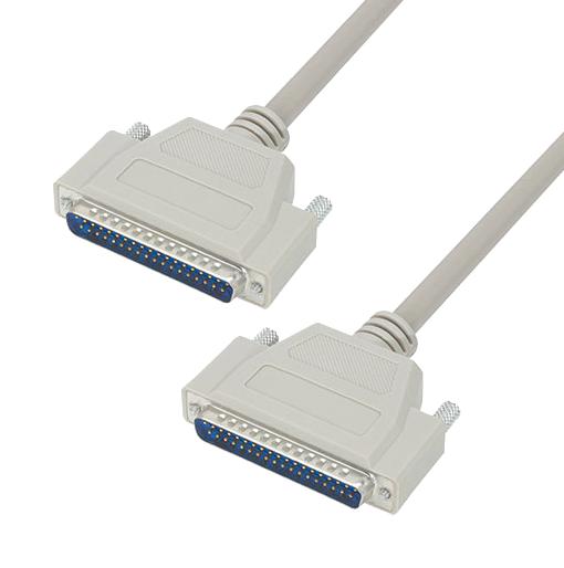 L-COM CSMN37MM-5 Computer Cable, D Subminiature Plug, 37 Way, D Subminiature Plug, 37 Way, 5 ft, 1.5 m, Light Grey