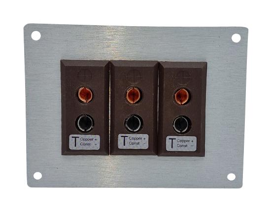 LABFACILITY IS-T-FF + FSP-3 Thermocouple Connector, 66 x 88mm Panel, Standard, T, Socket, 3Way, Brown, IEC, Fascia Mount