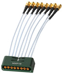 HUBER+SUHNER MF53/1X8A_21MXP/21SMA/152 RF / Coaxial Cable Assembly, MXP Jack to SMA Jack x 8, MULTIFLEX 53, 50 ohm, 6 ", 152 mm, Blue