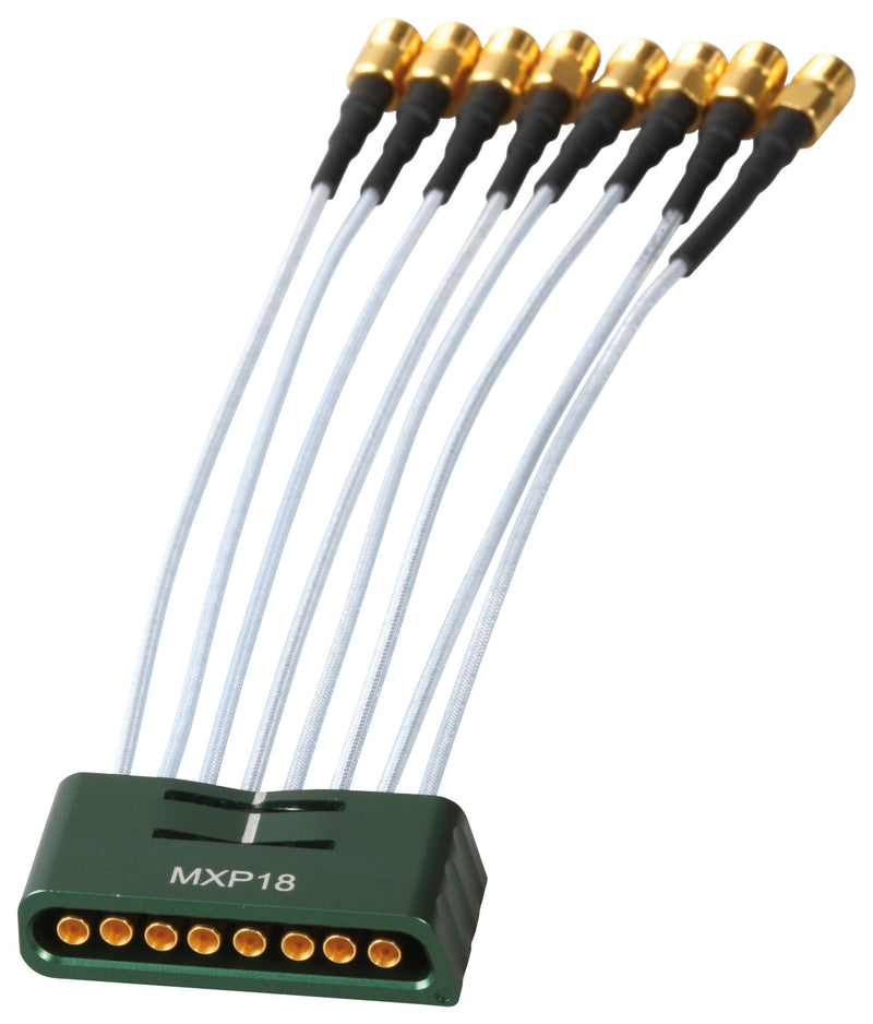 HUBER+SUHNER MF53/1X8A_21MXP/21SMA/152 RF / Coaxial Cable Assembly, MXP Jack to SMA Jack x 8, MULTIFLEX 53, 50 ohm, 6 ", 152 mm, Blue