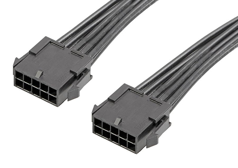 MOLEX 214757-1101 Cable Assembly, Micro-Fit 3.0 Plug to Micro-Fit 3.0 Plug, 10 Ways, 3 mm, 2 Row, 150 mm, 5.9 "