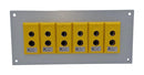 LABFACILITY AS-K-FF + FSP-6 Thermocouple Connector, 66 x 145mm Panel, Standard, K, Socket, 6Way, Yellow, ANSI, Fascia Mount