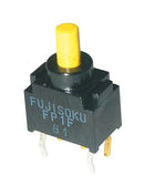 NIDEC COMPONENTS FP1F-2M-Z Pushbutton Switch, FP, SPDT, On-(On), Plunger for Cap, Yellow