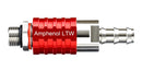AMPHENOL LTW SQD04-SBCN-PAEM-RD001 Liquid Cooling Plug-Socket, 9/16"-18UNF, Stainless Steel, Red, Valve, SnapQD Series