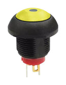 MULTICOMP PRO MPP12-6B205MM1CAS05L07 Pushbutton Switch, Blue-Illuminated, MP Pushbutton Switches Round-Flat, 13.6 mm, SPST, Off-(On)