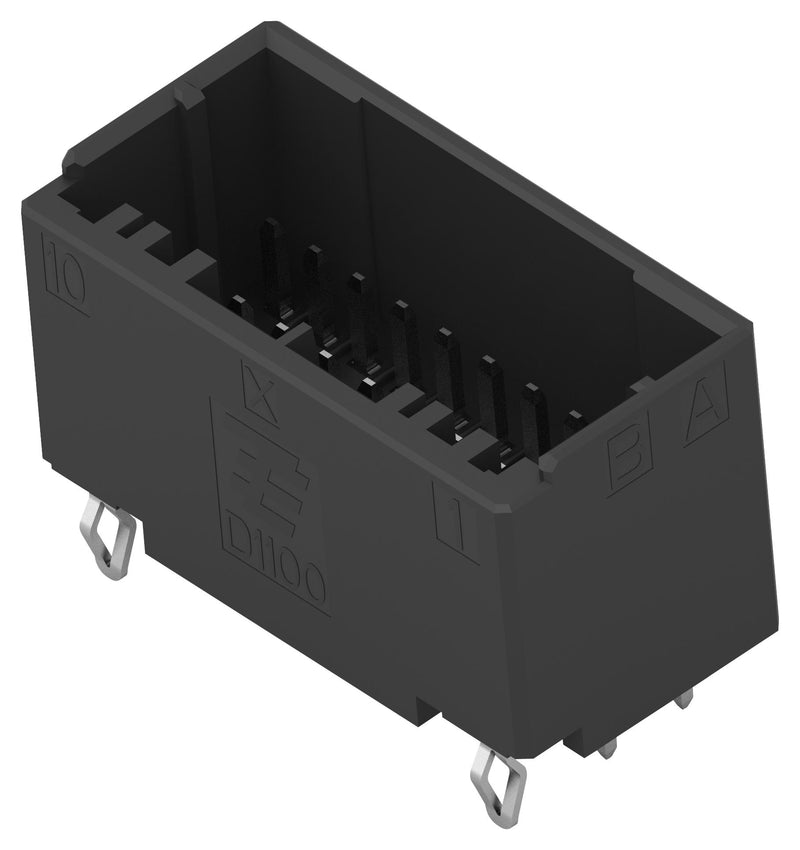 TE CONNECTIVITY 1-1554590-0 Pin Header, Wire-to-Board, 2 mm, 2 Rows, 20 Contacts, Through Hole Straight