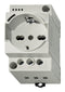 FINDER 7U.00.8.230.0010 Power Outlet, w/Green LED, 16 A, 230 VAC, Grey, Panel/DIN Rail, IP20, 7U Series