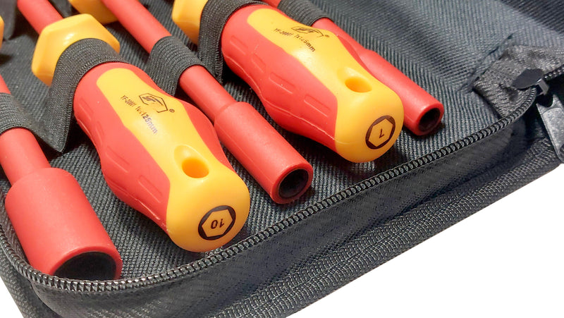 MULTICOMP PRO MP013878 Nut Driver Set, 1KV, 5 Pieces of 6x125mm, 7x125mm, 8x125mm, 10x125mm, 13x125mm Driver Set