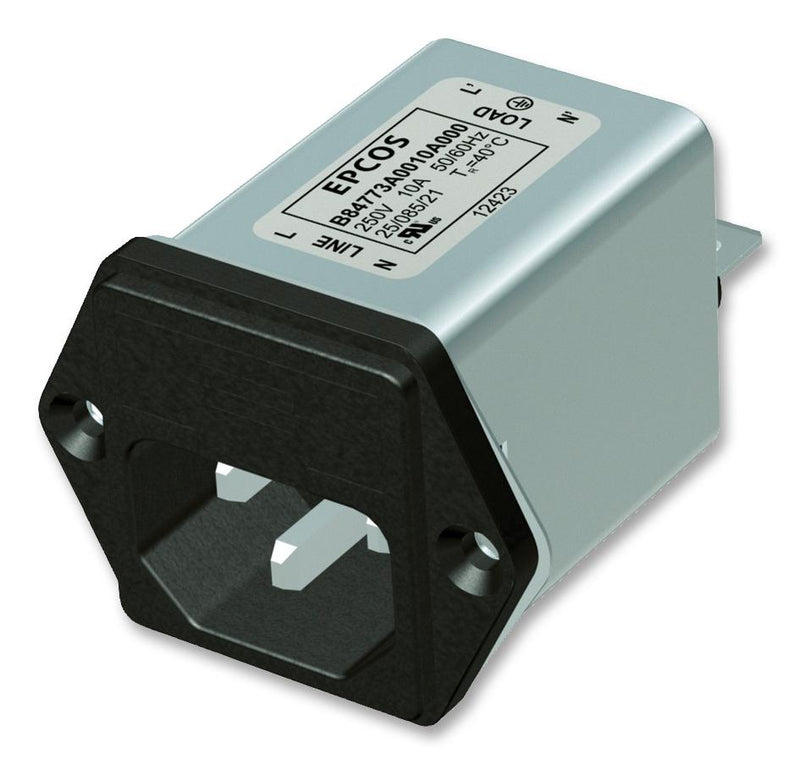 EPCOS B84773A0002A000 Filtered IEC Power Entry Module, IEC C14, General Purpose, 2 A, 250 VAC