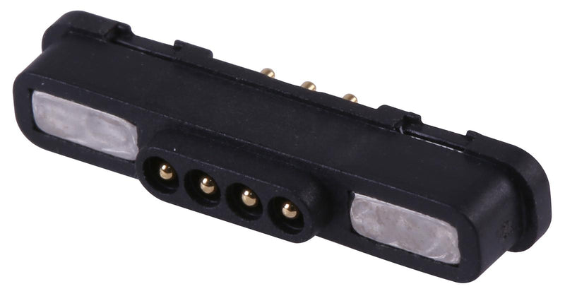 EDAC 685L0421250110E Magnetic Connector, 4 Contacts, Plug, Straight, 1.8 mm, 2 A, Black
