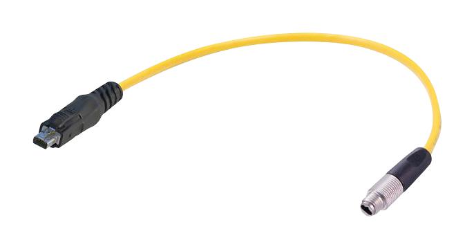 HARTING 33280208002100 Ethernet Cable, M8, SPE Plug to SPE Plug, Yellow, 10 m, 32.8 ft