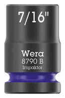 WERA 05005517001 Socket, Hexagonal, Impaktor, 3/8" Drive, 7/16" AF, 30mm L