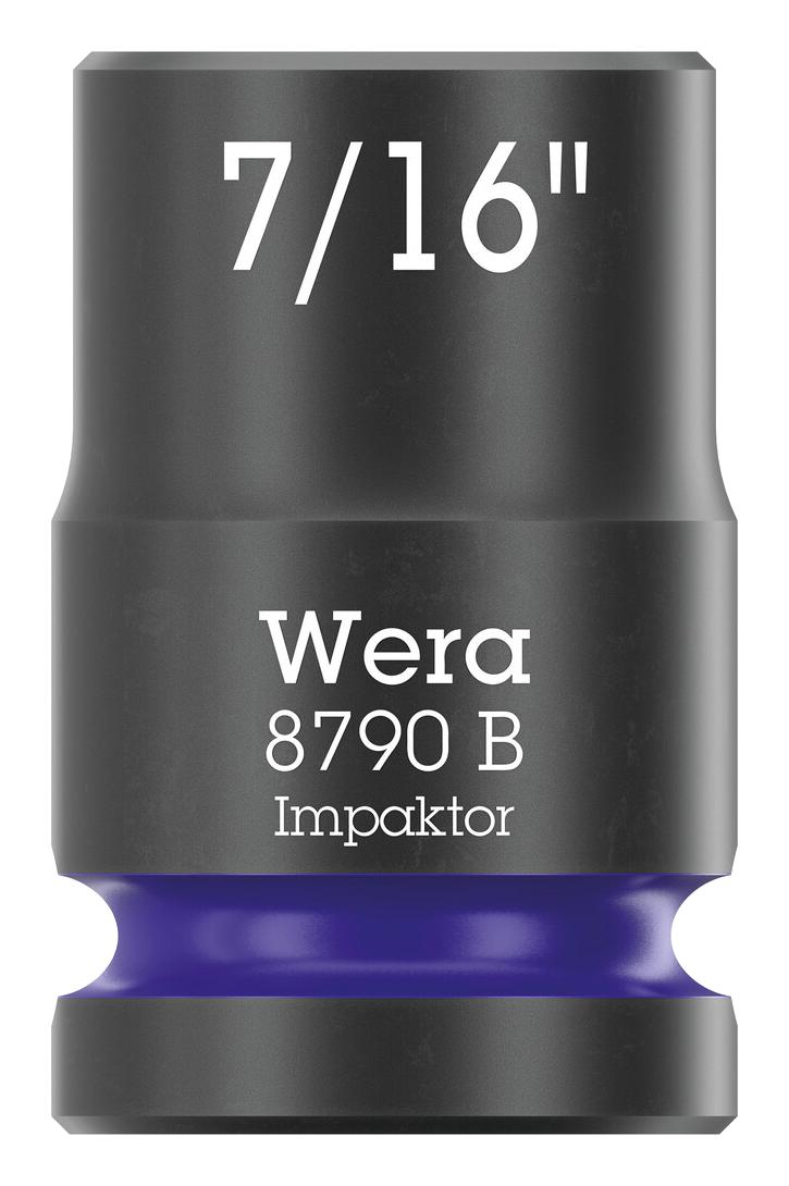 WERA 05005517001 Socket, Hexagonal, Impaktor, 3/8" Drive, 7/16" AF, 30mm L