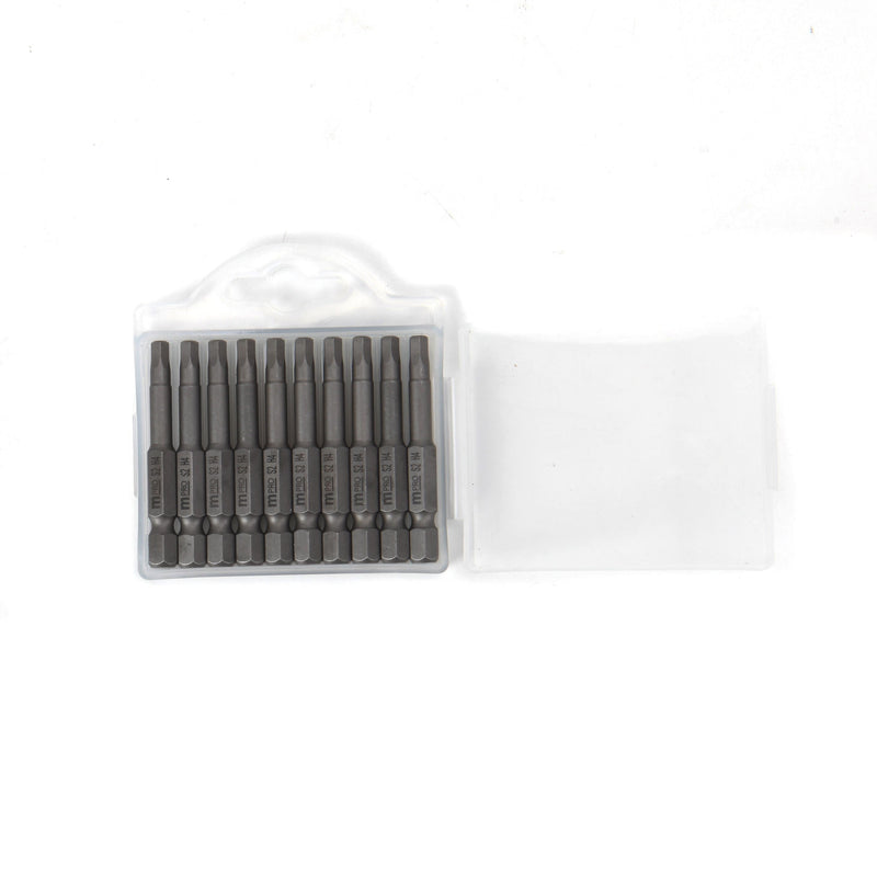 MULTICOMP PRO MP012266 Hex Bit, 10 Pieces of Hex Driver Bits, H4, 50mm, S2