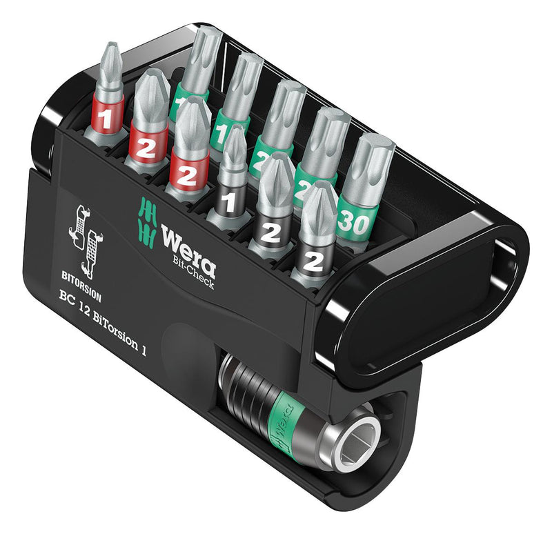 WERA 05057420001 Bit Set, Phillips, Pozi, Torx, 12 Piece GTIN UPC EAN: 4013288179869 4013288179869