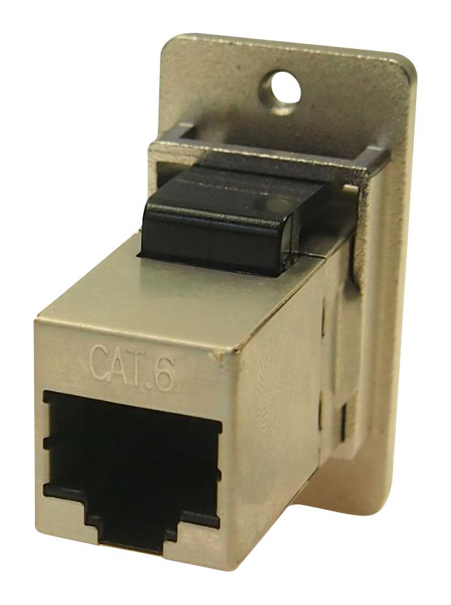 MULTICOMP PRO MP-CP30722SM440 In-Line Adapter, Cat6, Nickel Frame, Adapter, In-Line, RJ45, RJ45, MP Dual Slim Feedthrough Series