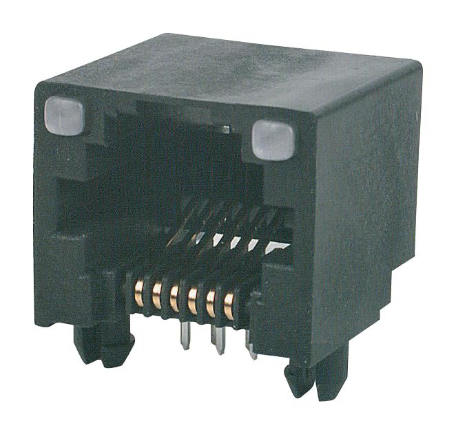 MOLEX 43860-0008 Modular Connector, Modular Jack, 1 x 1 (Port), 6P6C, Cat3, Through Hole Mount